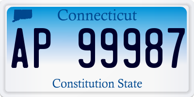 CT license plate AP99987
