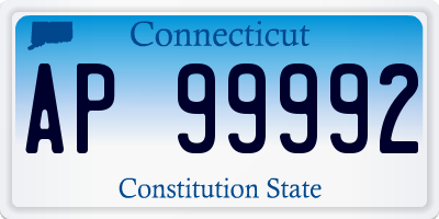 CT license plate AP99992
