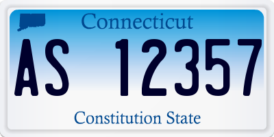 CT license plate AS12357