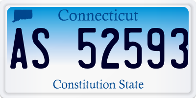 CT license plate AS52593