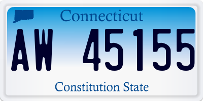 CT license plate AW45155