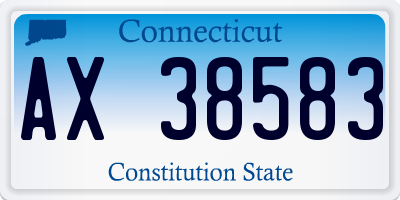 CT license plate AX38583