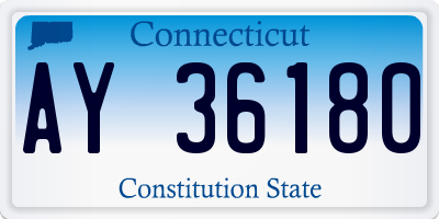 CT license plate AY36180