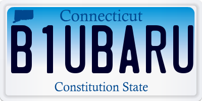 CT license plate B1UBARU