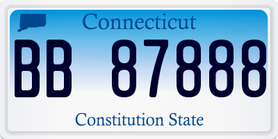 CT license plate BB87888