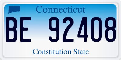 CT license plate BE92408