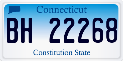 CT license plate BH22268