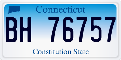 CT license plate BH76757