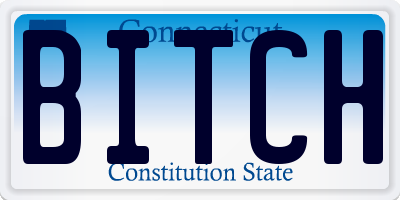 CT license plate BITCH