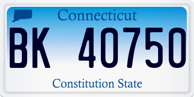 CT license plate BK40750