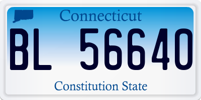 CT license plate BL56640