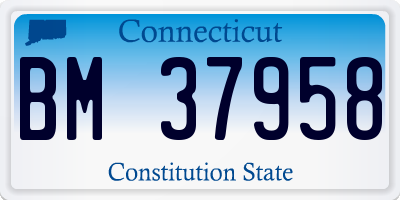 CT license plate BM37958