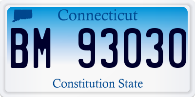 CT license plate BM93030