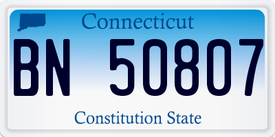 CT license plate BN50807