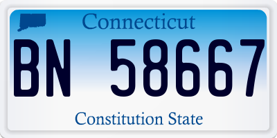 CT license plate BN58667