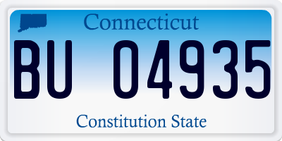 CT license plate BU04935