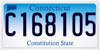 CT license plate C168105