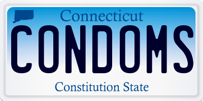 CT license plate CONDOMS