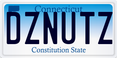 CT license plate DZNUTZ