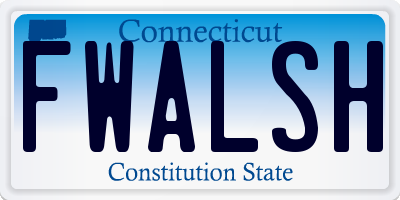 CT license plate FWALSH