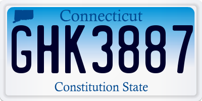 CT license plate GHK3887