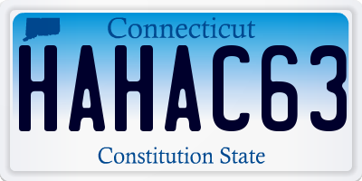 CT license plate HAHAC63