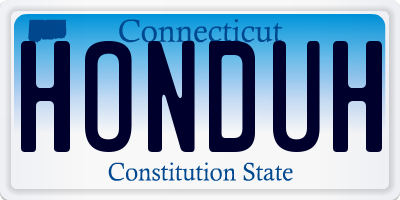 CT license plate HONDUH