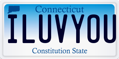 CT license plate ILUVYOU