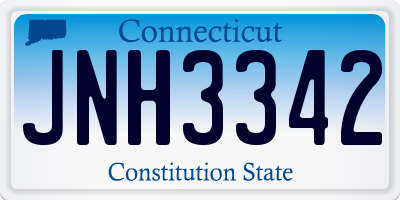 CT license plate JNH3342