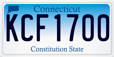 CT license plate KCF1700