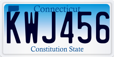 CT license plate KWJ456