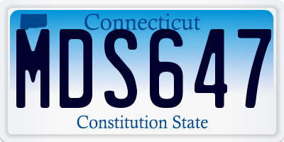 CT license plate MDS647