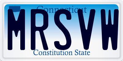 CT license plate MRSVW