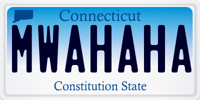 CT license plate MWAHAHA