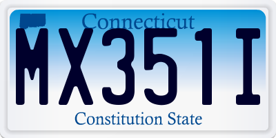 CT license plate MX351I