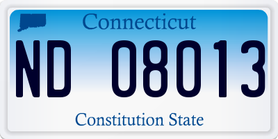 CT license plate ND08013