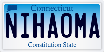 CT license plate NIHAOMA