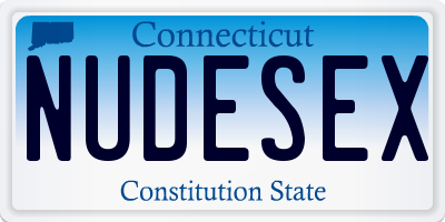 CT license plate NUDESEX