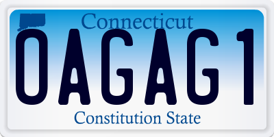 CT license plate OAGAG1