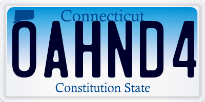CT license plate OAHND4