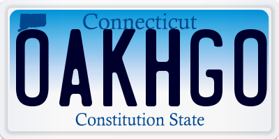 CT license plate OAKHGO