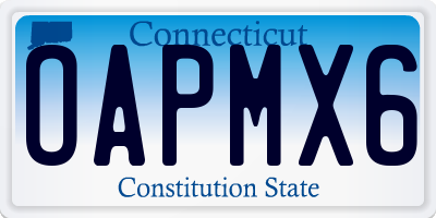 CT license plate OAPMX6