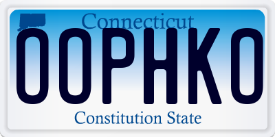 CT license plate OOPHKO