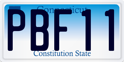CT license plate PBF11