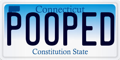 CT license plate POOPED