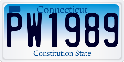 CT license plate PW1989