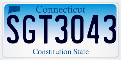CT license plate SGT3043
