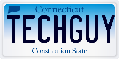 CT license plate TECHGUY