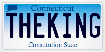 CT license plate THEKING