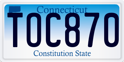 CT license plate TOC870